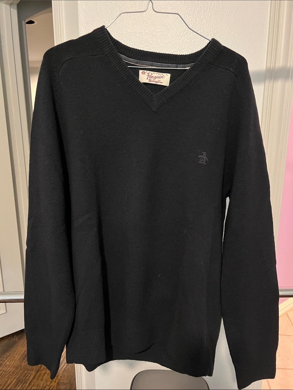 Original Penguin Black V-Neck Pullover Sweater